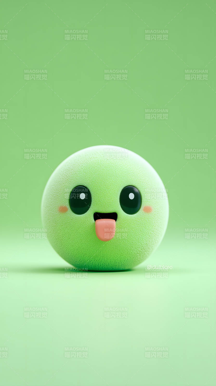 毛茸茸的绿色卡通形象图片