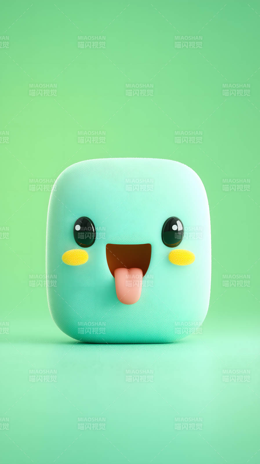 可爱方块脸吐舌头表情包图片