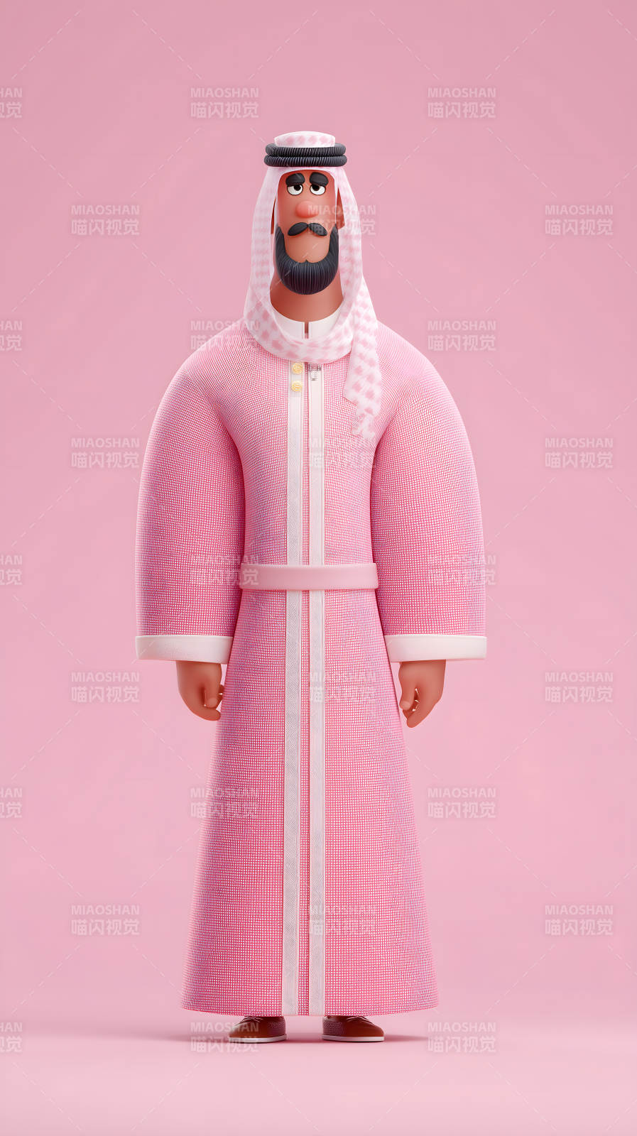 粉色阿拉伯人穿着传统服装图片