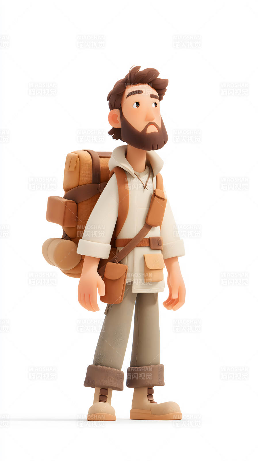 卡通徒步旅行者形象设计图片