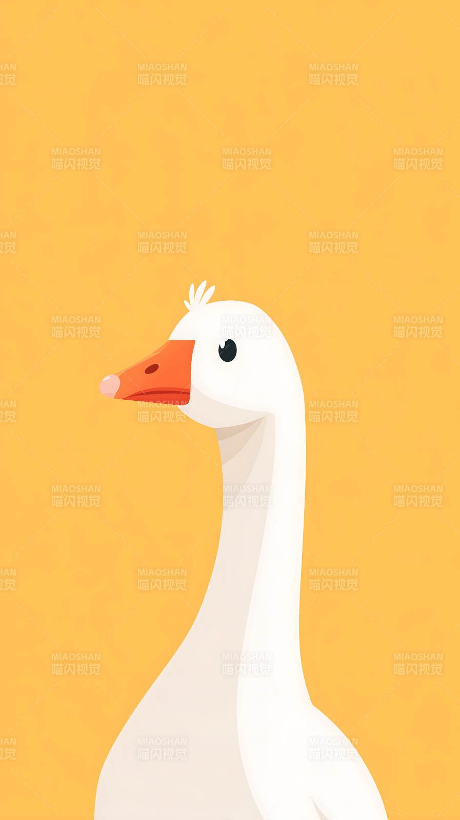 卡通鹅的特写画面鹅头侧望图片