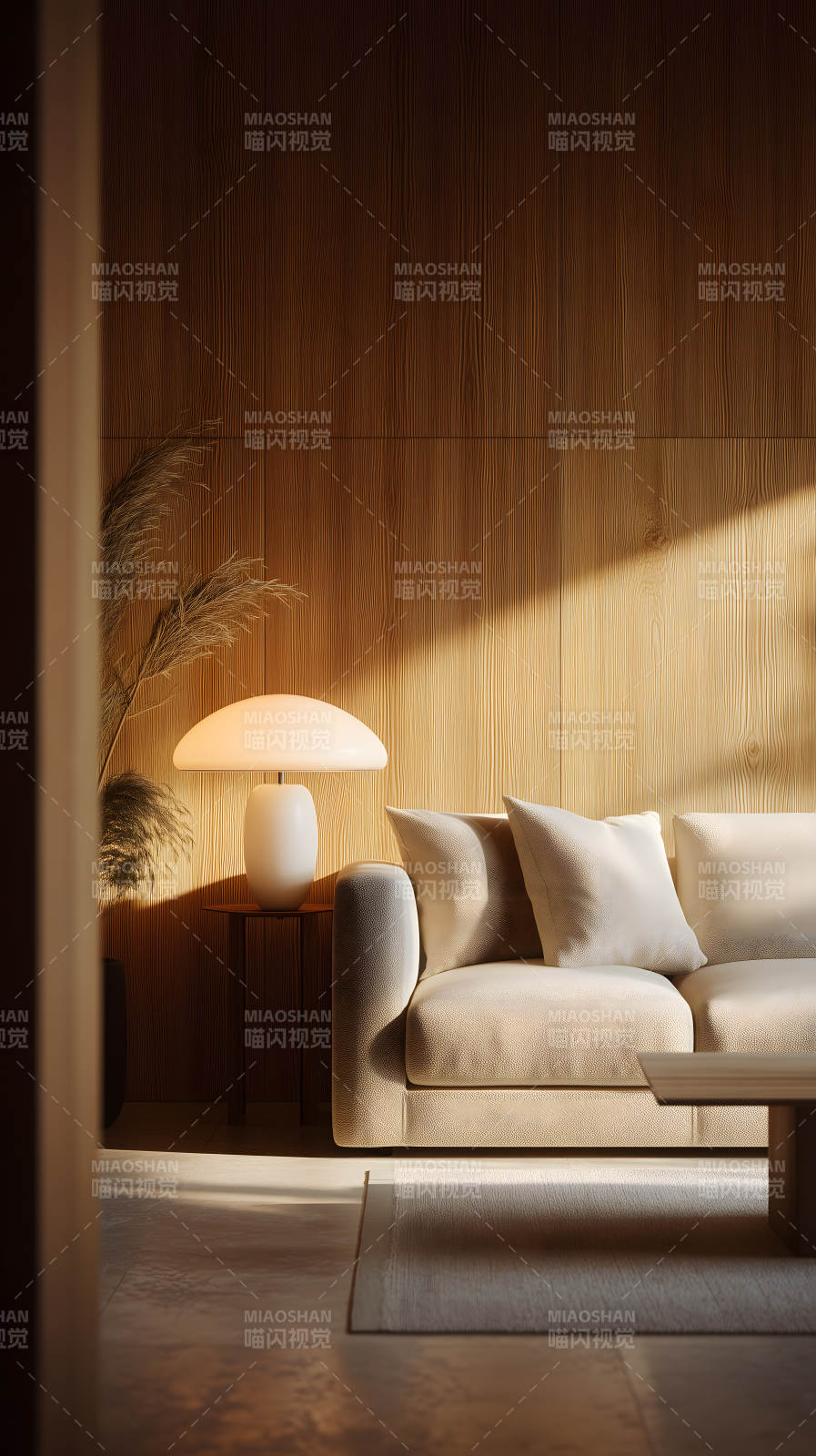 温馨现代风格客厅阳光洒入木质背景图片