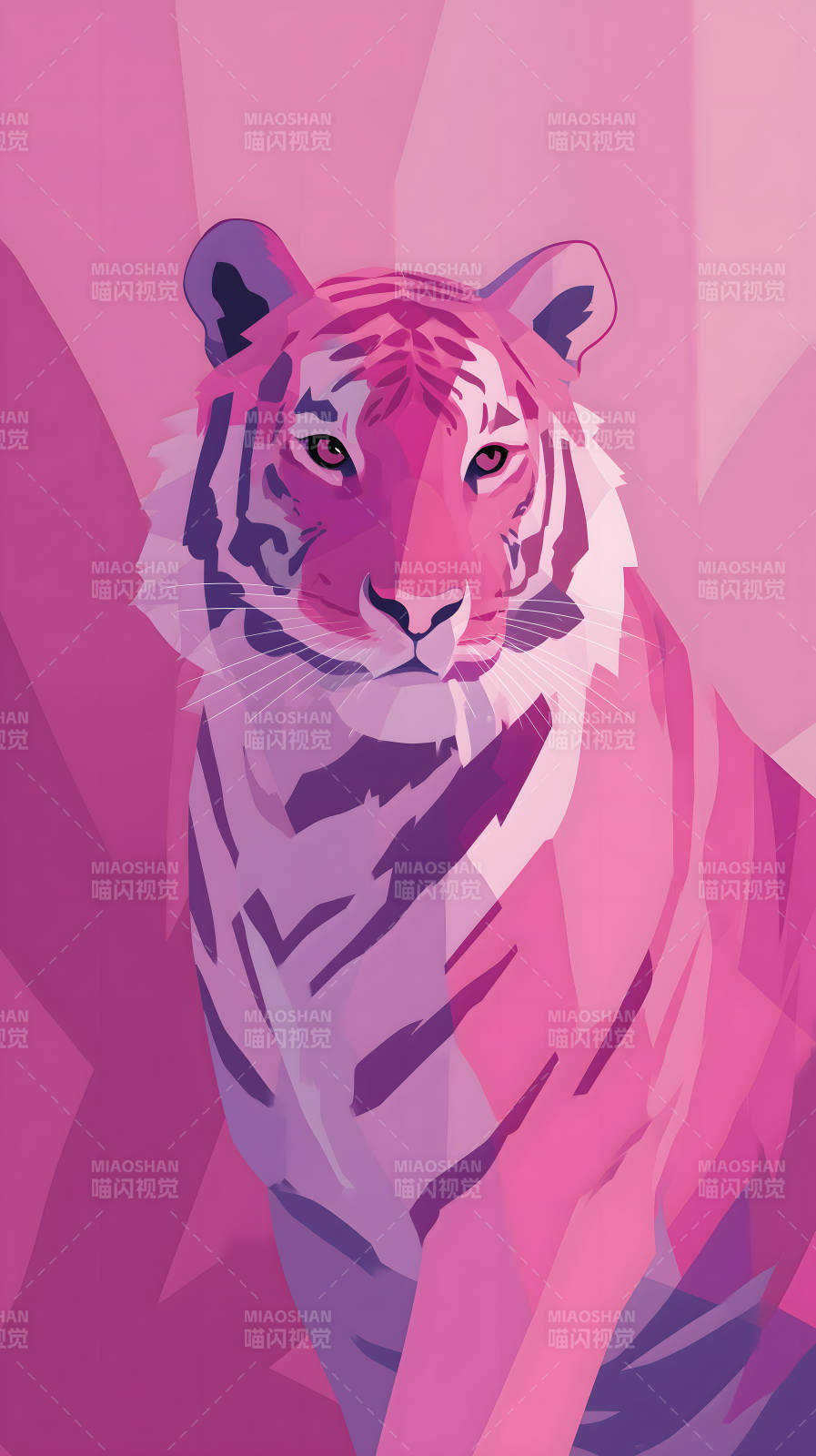 粉色老虎的抽象艺术图片