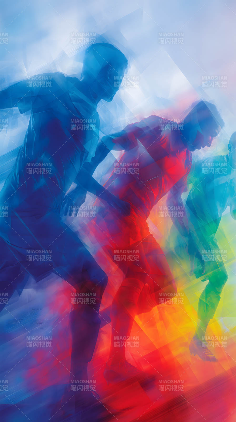 运动员奔跑动感抽象画面图片