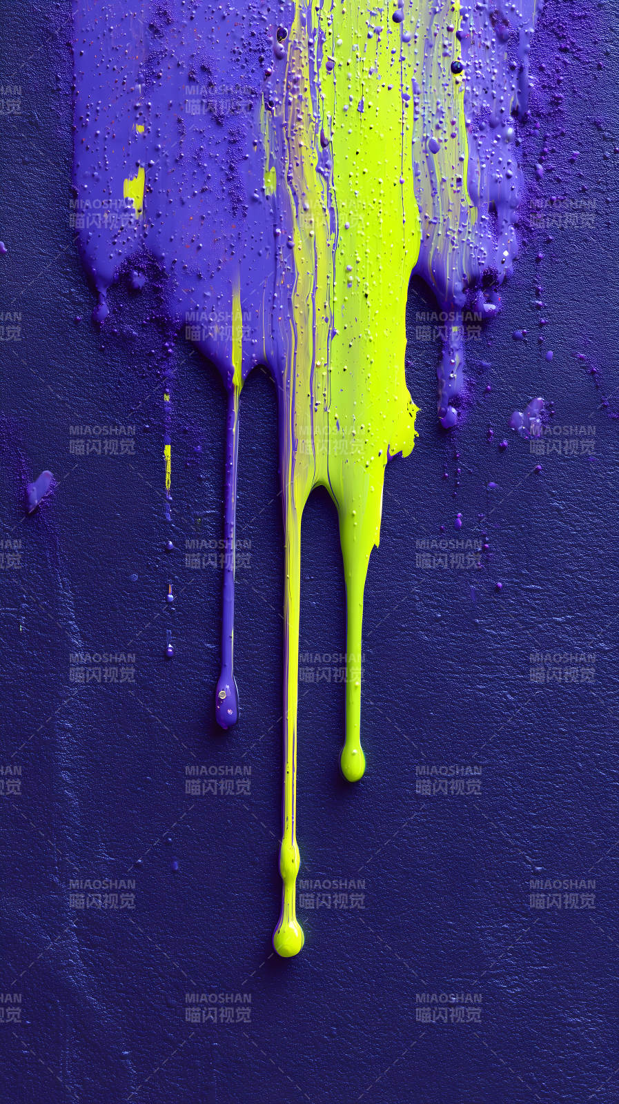 紫色黄色油漆滴落艺术抽象风格图片