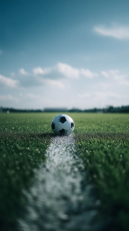 足球场草地蓝天白云阳光图片