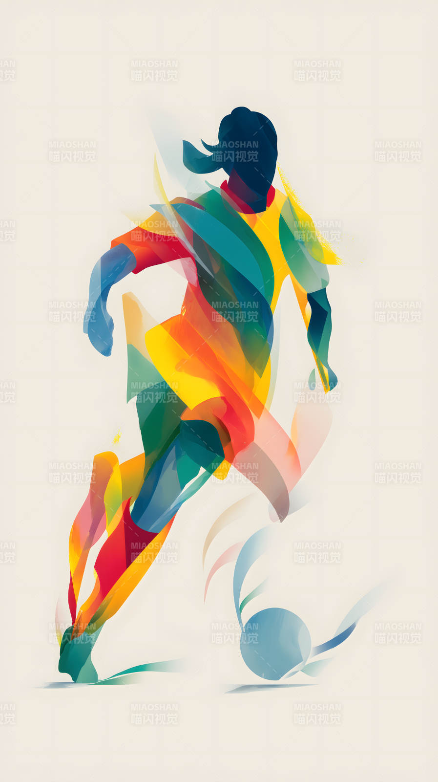 抽象足球运动员踢球瞬间图片