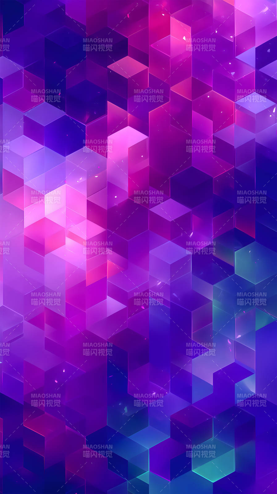 抽象几何紫蓝色块堆叠设计图片