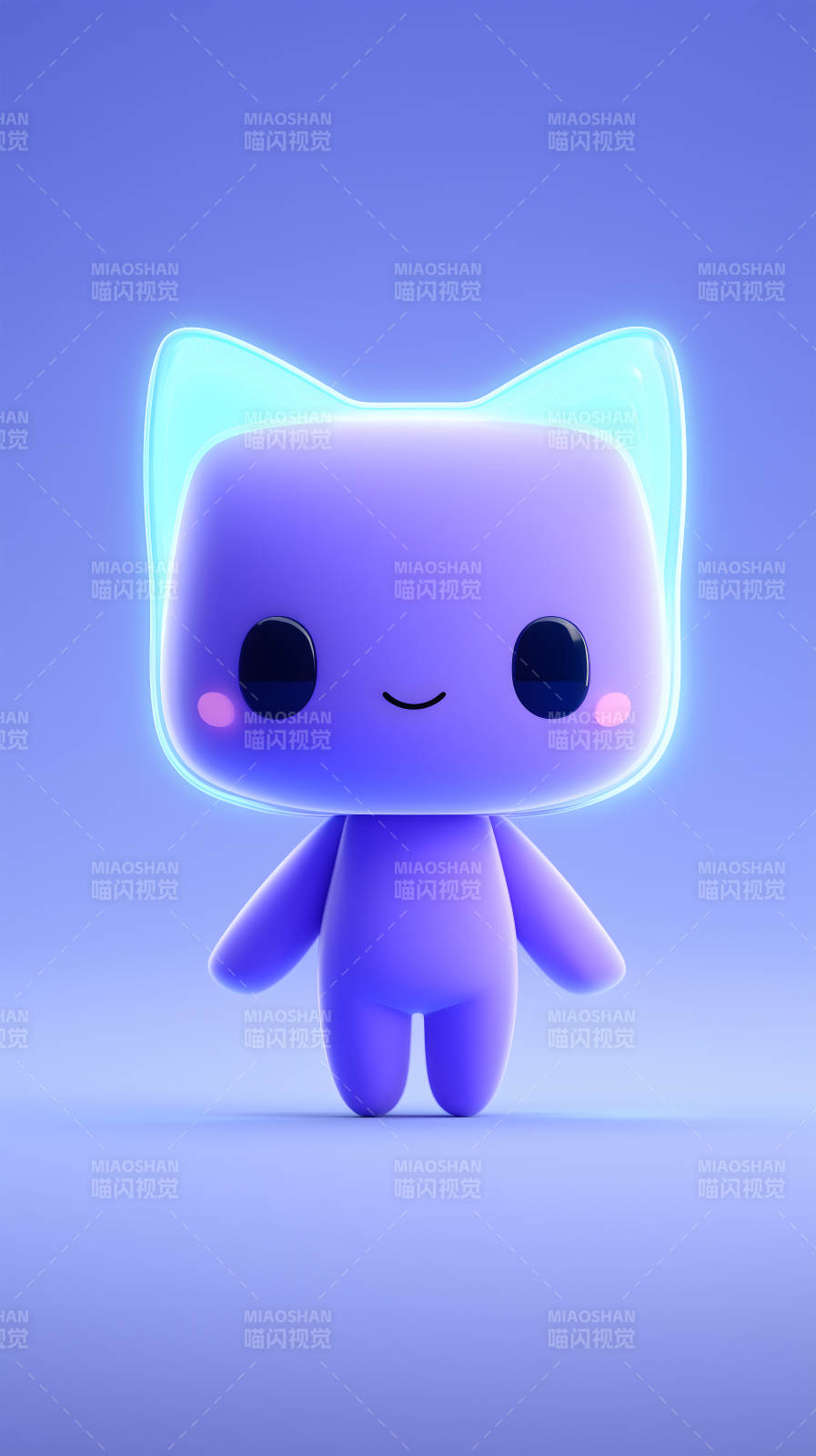 可爱紫色小猫卡通形象图片