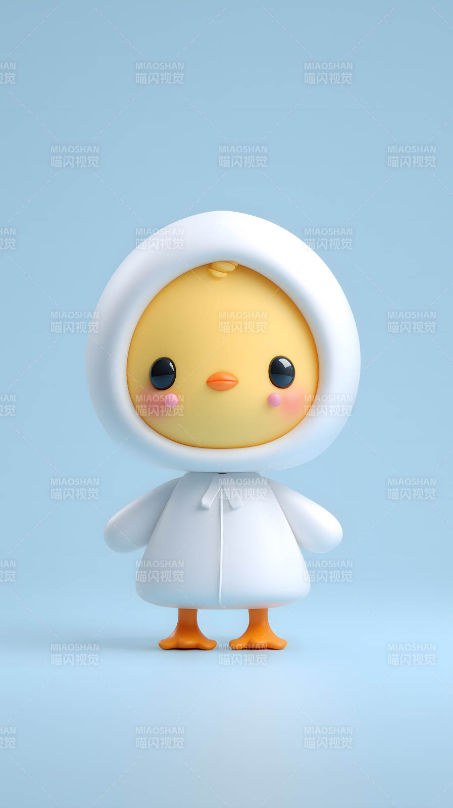 可爱卡通小鸡穿着白色外套图片