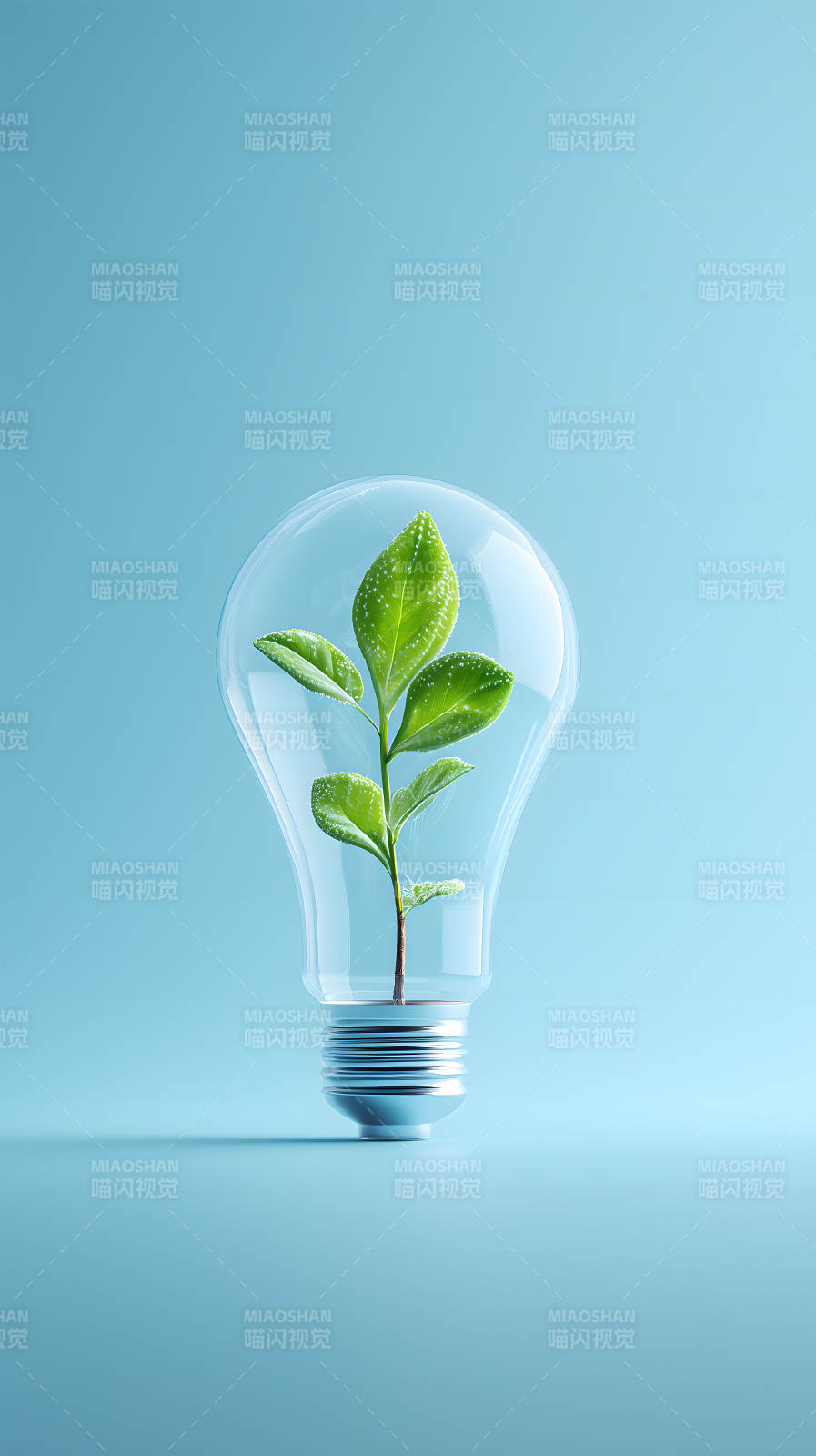 绿植灯泡环保节能理念图图片