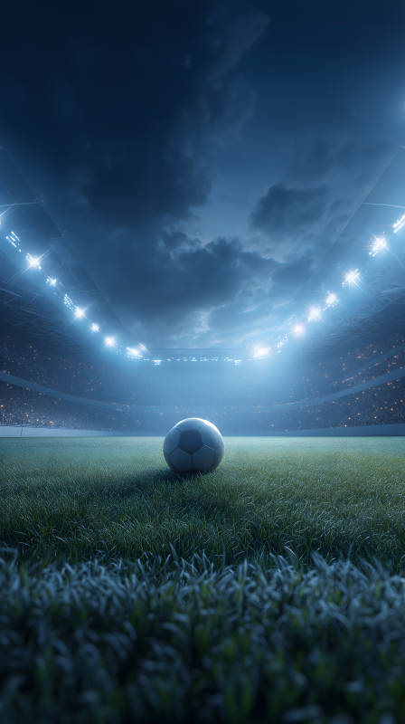夜幕下足球场等待比赛开始图片