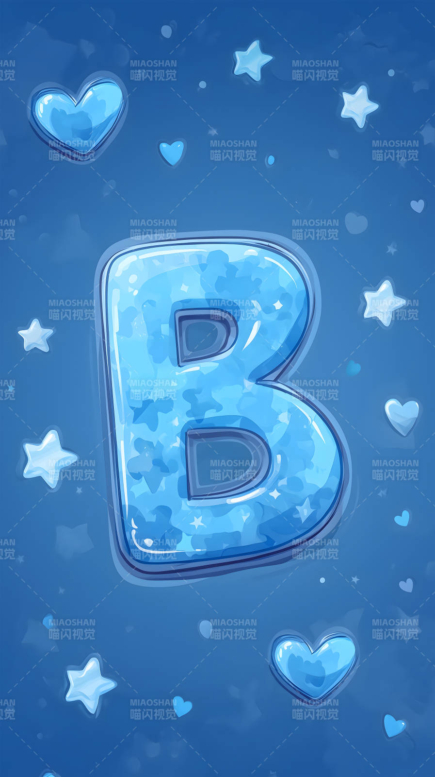 闪耀蓝色字母B背景图片