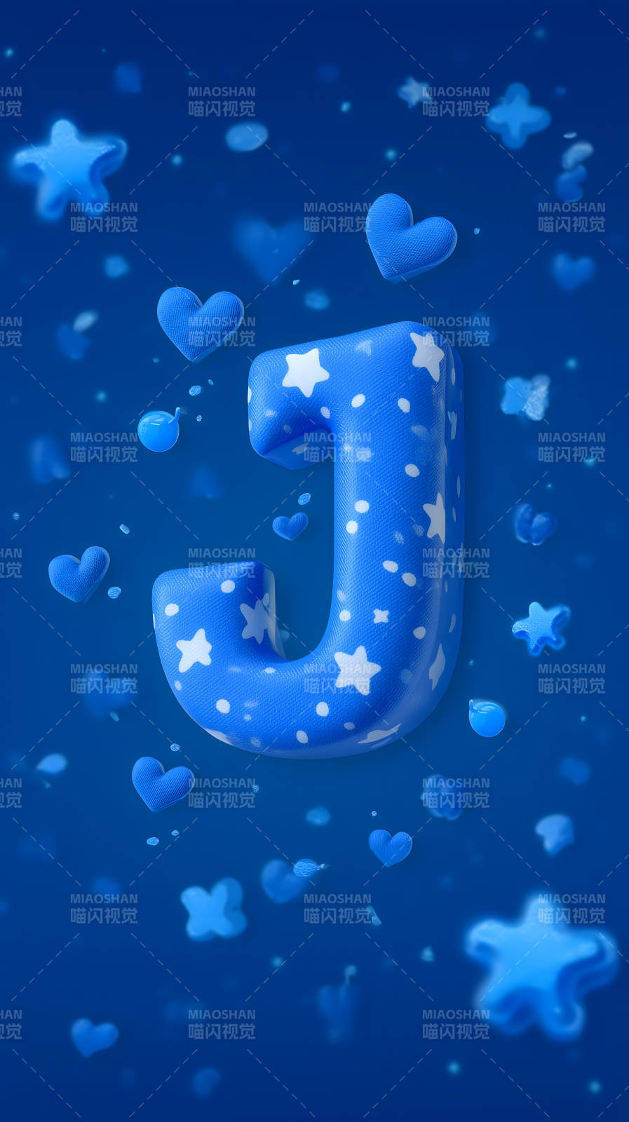 蓝色背景中的字母J图片