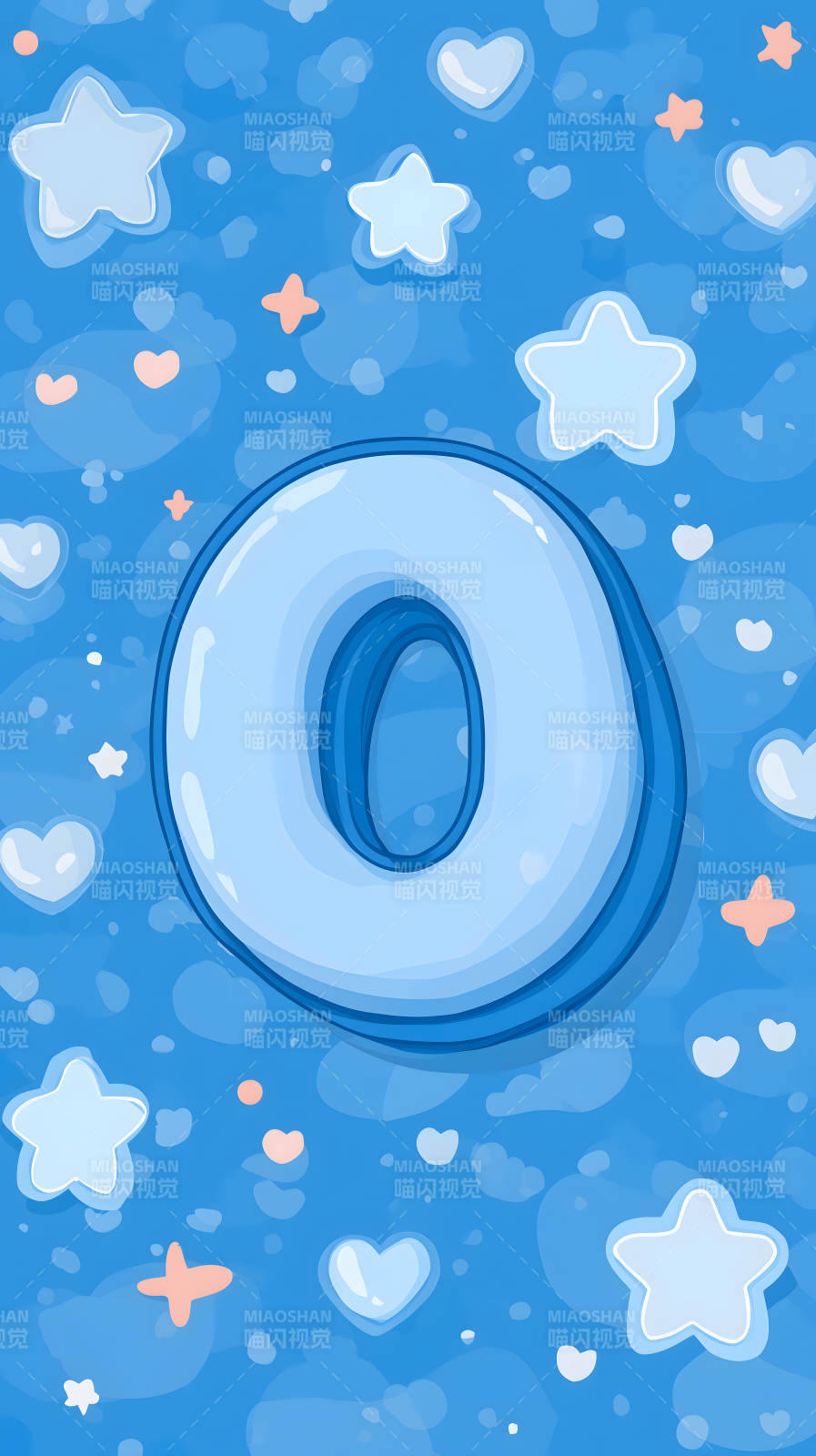 梦幻蓝色的字母O图片