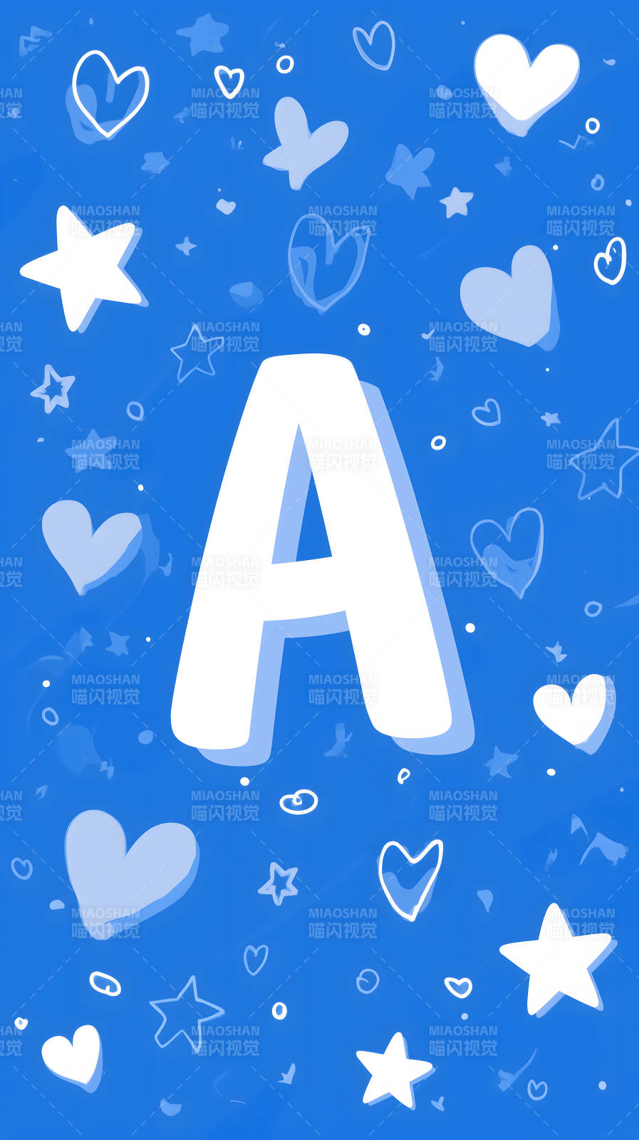 蓝色背景上的字母A和图案图片