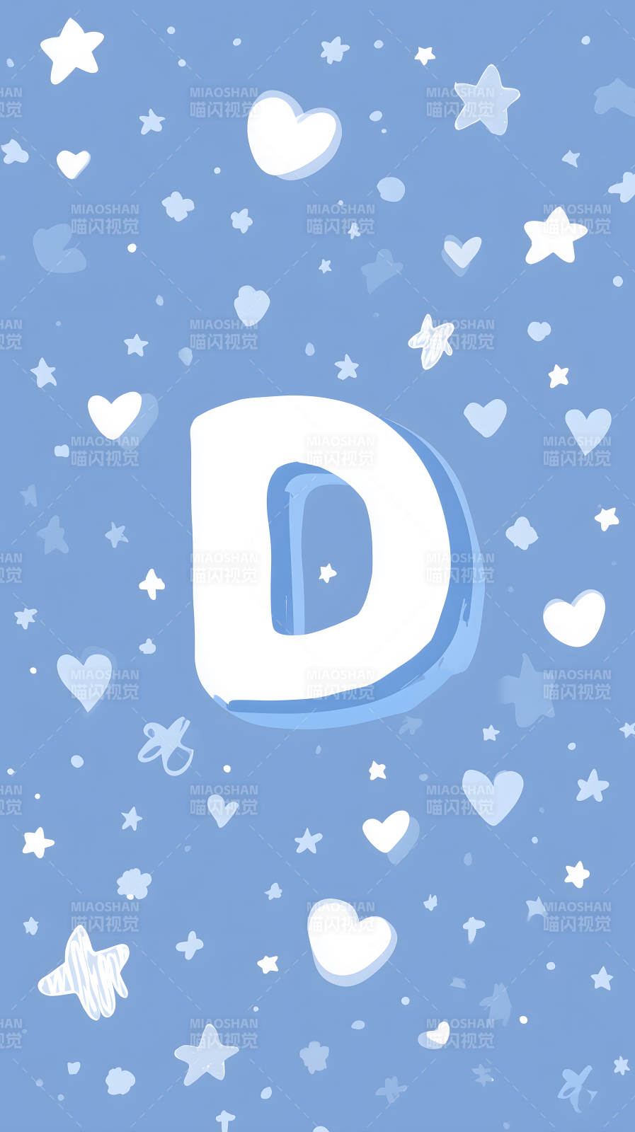 梦幻蓝白字母D背景图图片