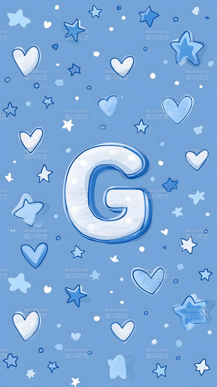 蓝色背景上的字母G图片