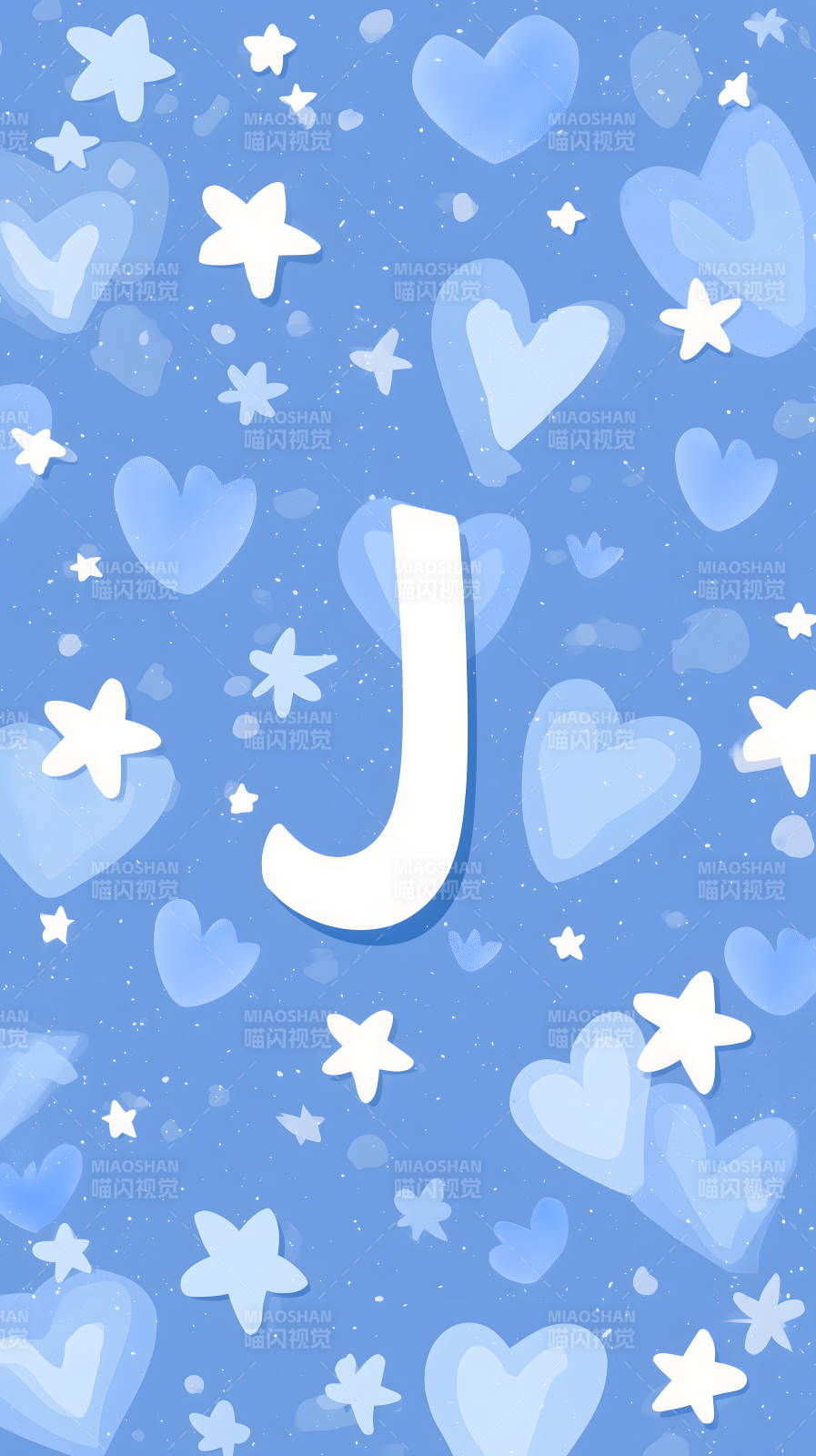 蓝色背景上的字母J图片