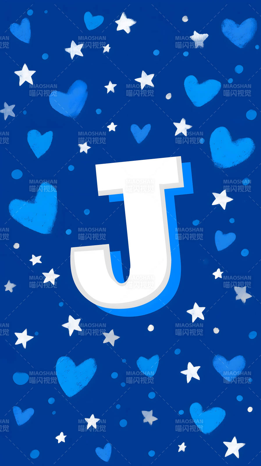 蓝色背景上的字母J图片