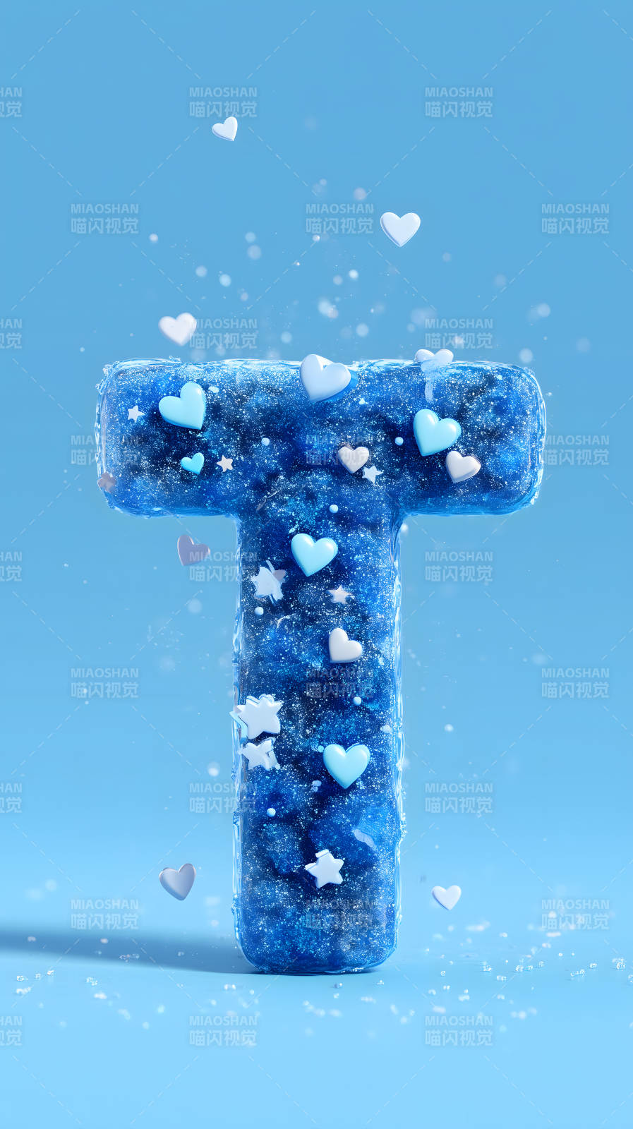 闪耀蓝色字母T图片