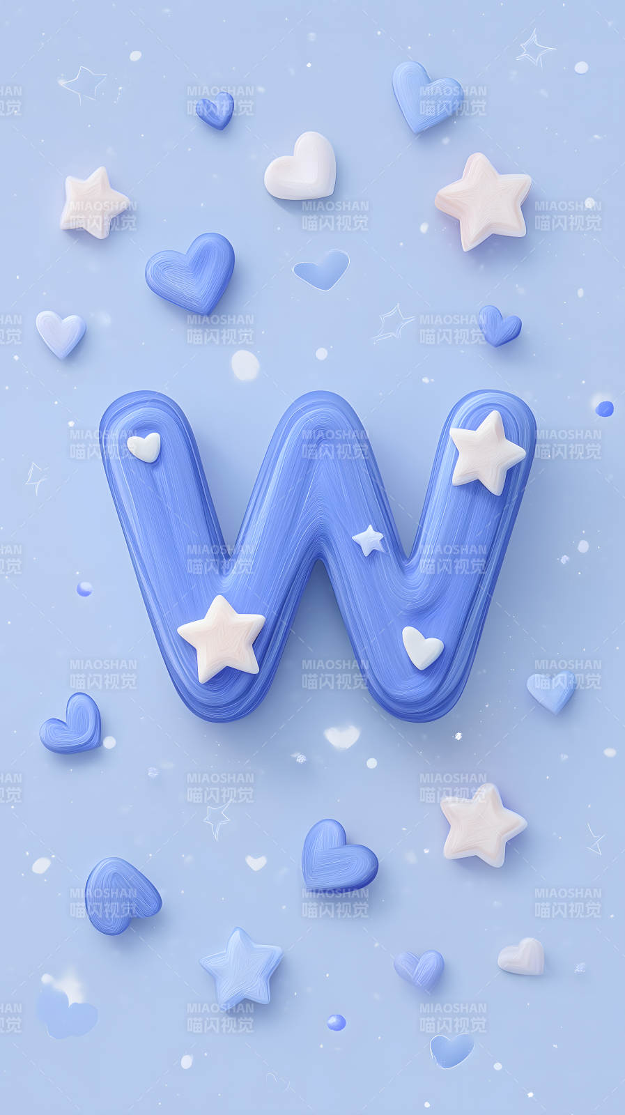 可爱卡通字母W背景图图片