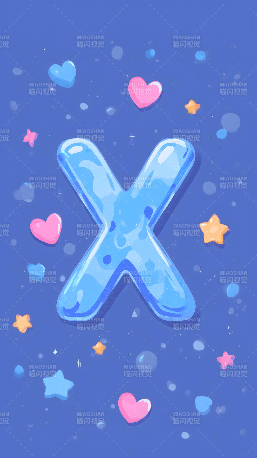 梦幻蓝天字母X图片