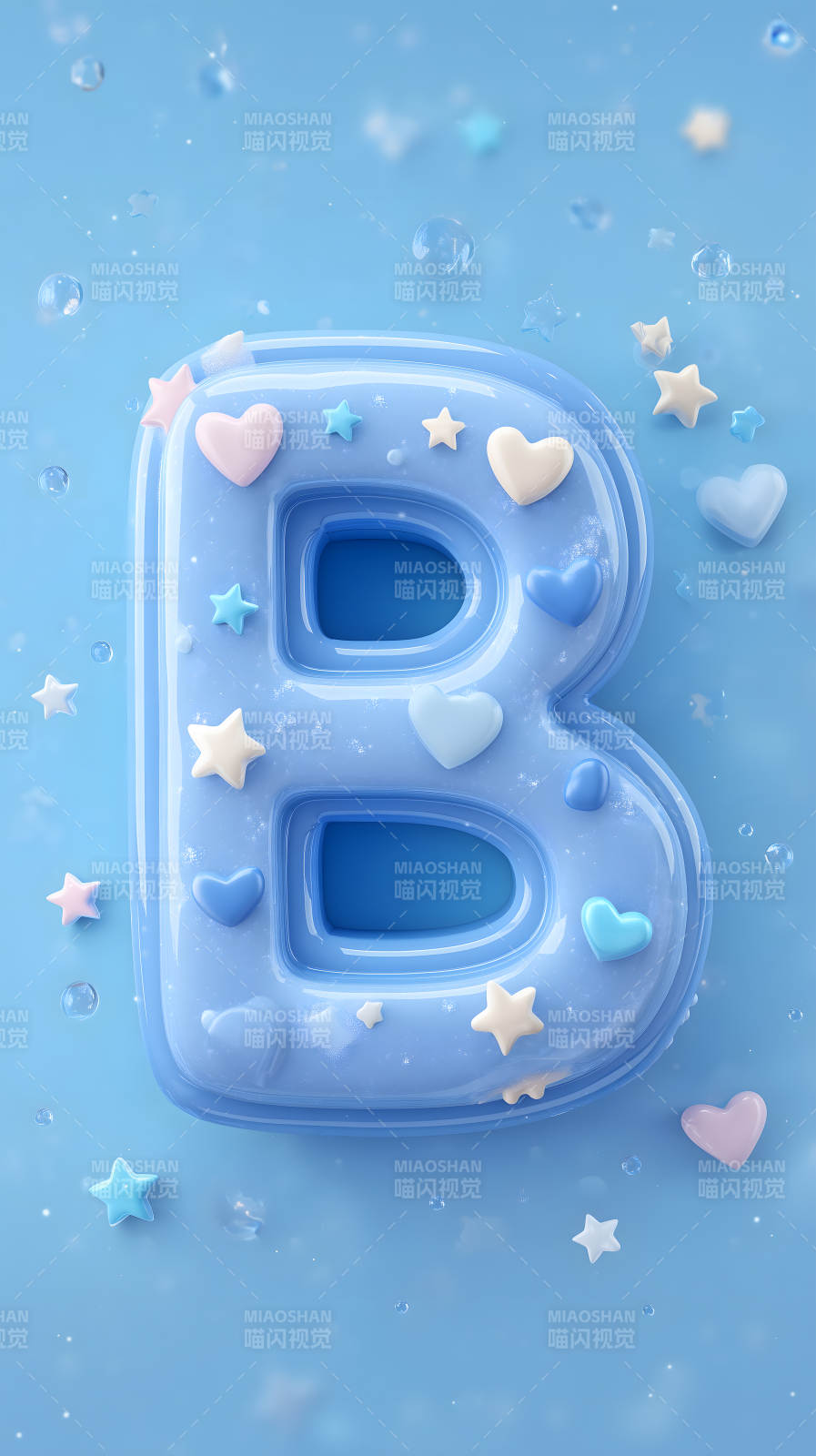 可爱梦幻的字母B装饰图片
