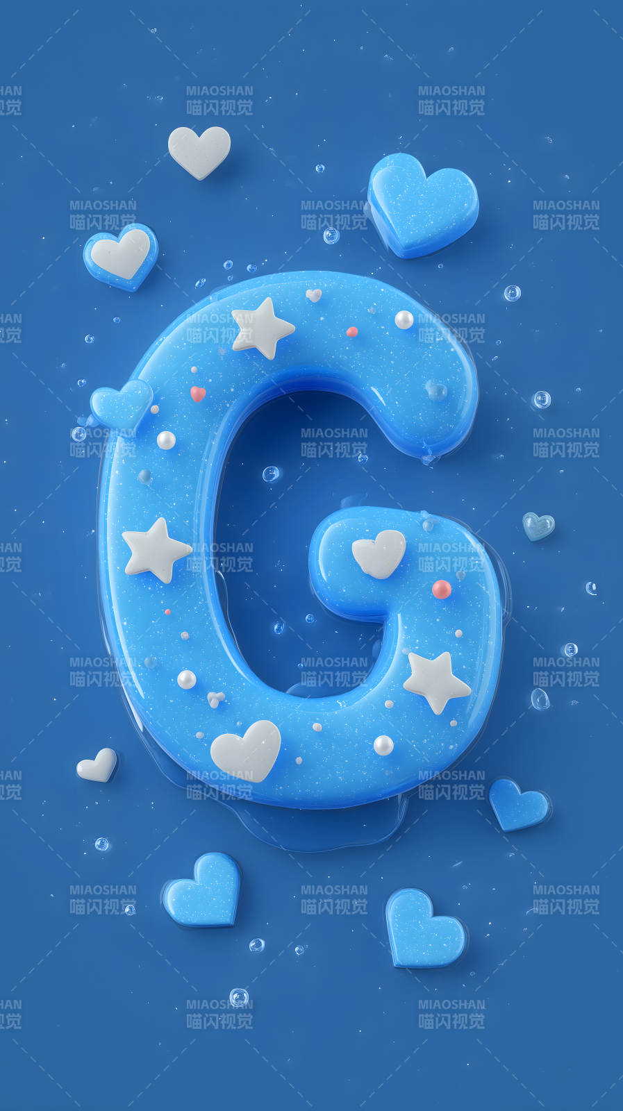 梦幻蓝色字母G装饰图片