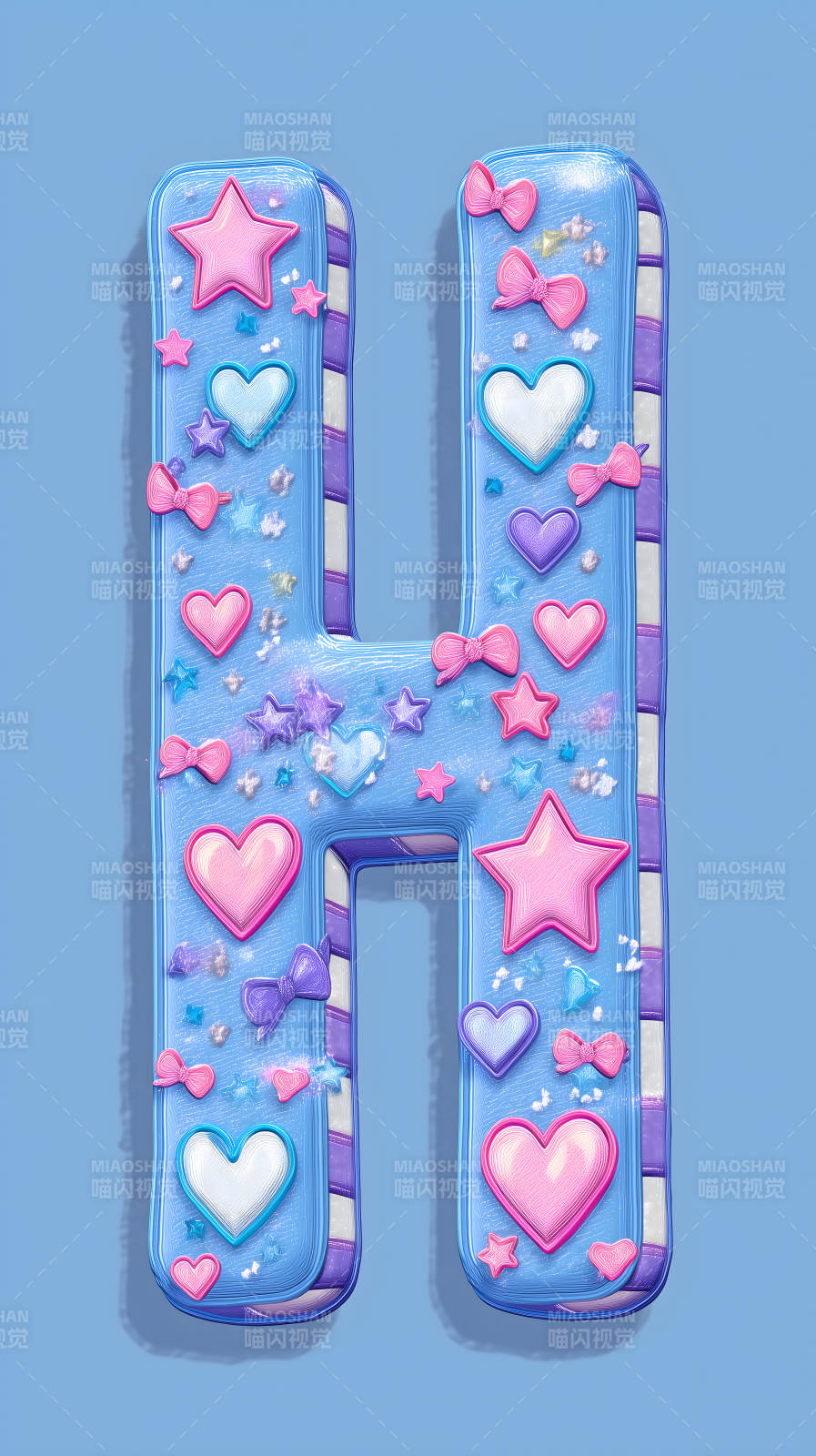 可爱梦幻的字母H装饰图片