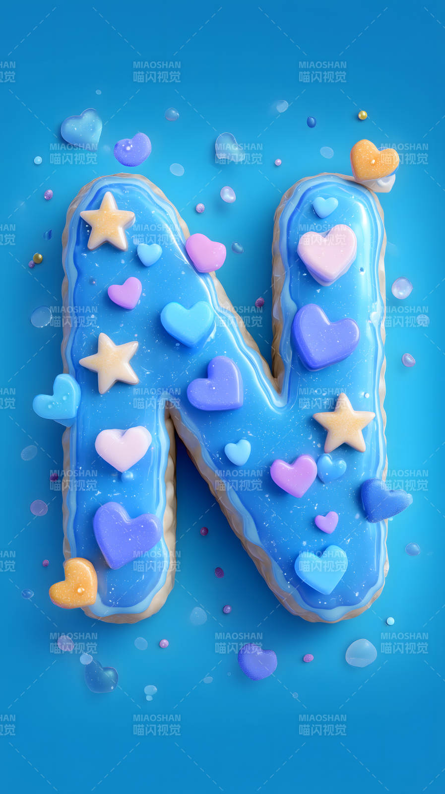 蓝莓糖霜字母饼干图片
