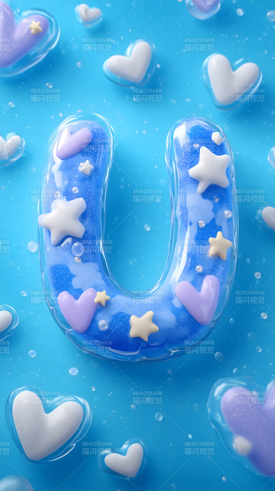 梦幻泡泡字母U图片