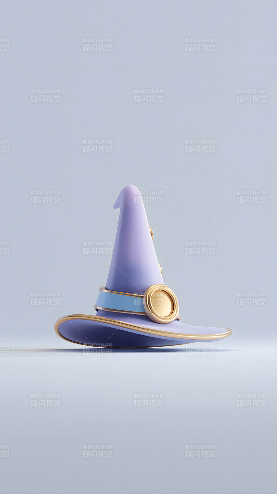 紫色魔法师帽子3D渲染图图片