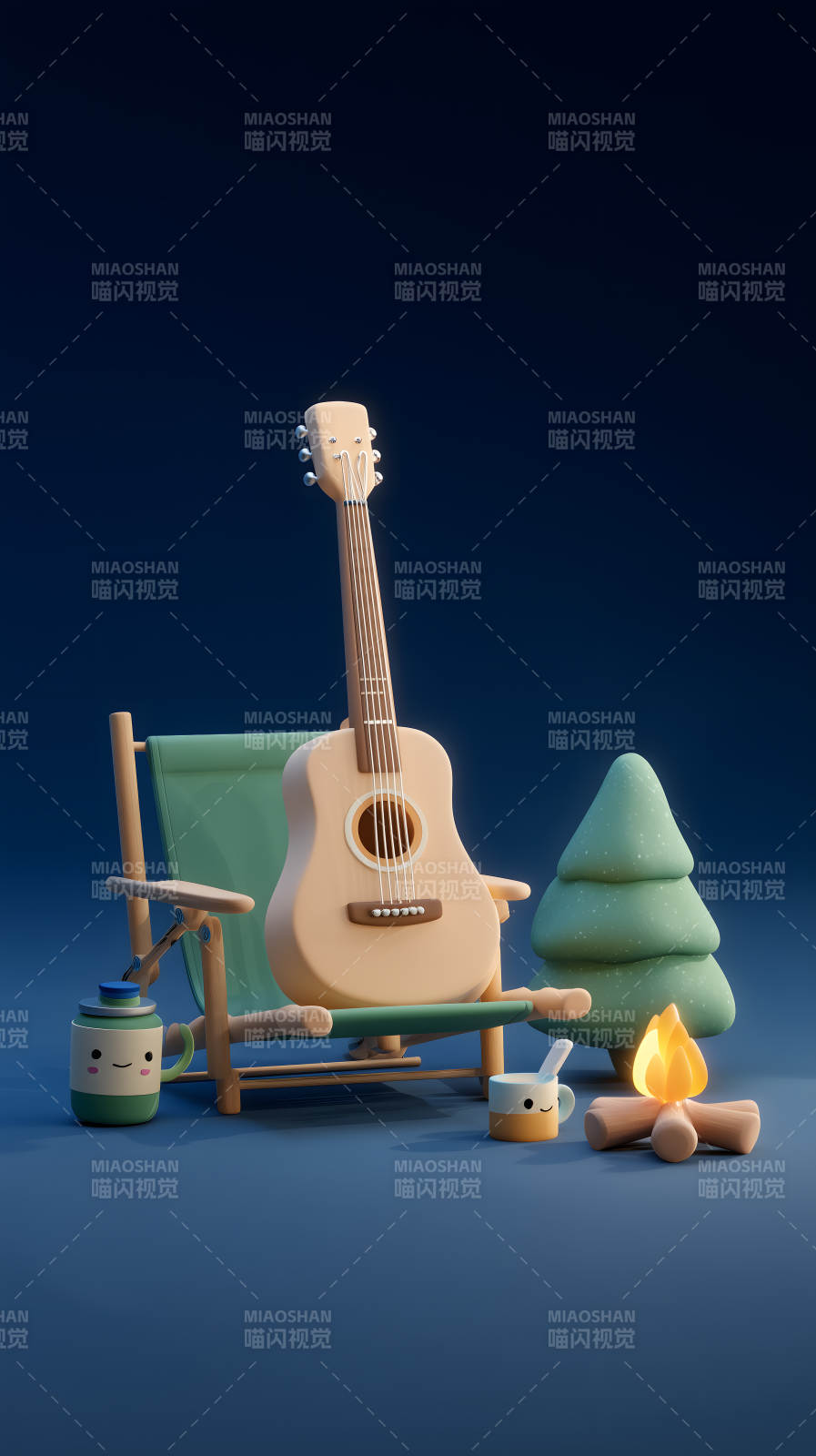 深夜篝火吉他之夜图片