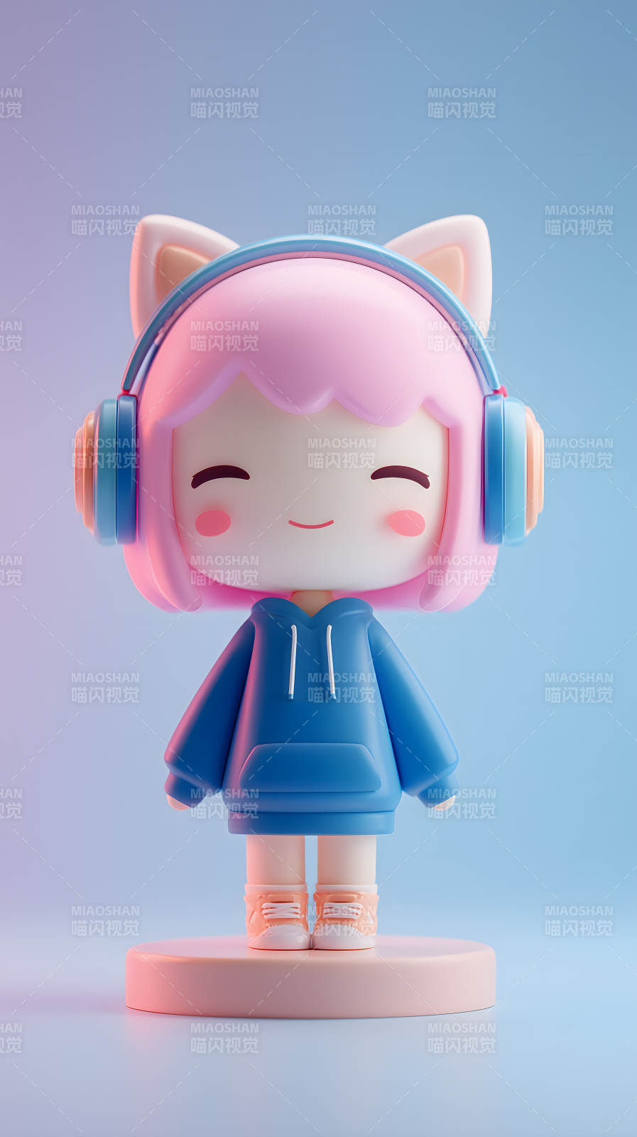 可爱卡通女孩3D渲染图图片