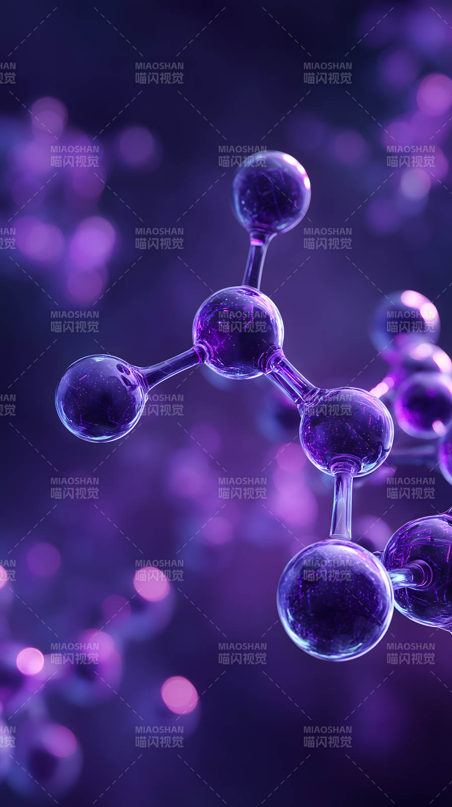 紫色的分子结构模型图片