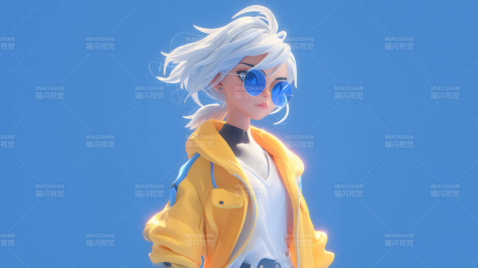 阳光下的时尚少女图片