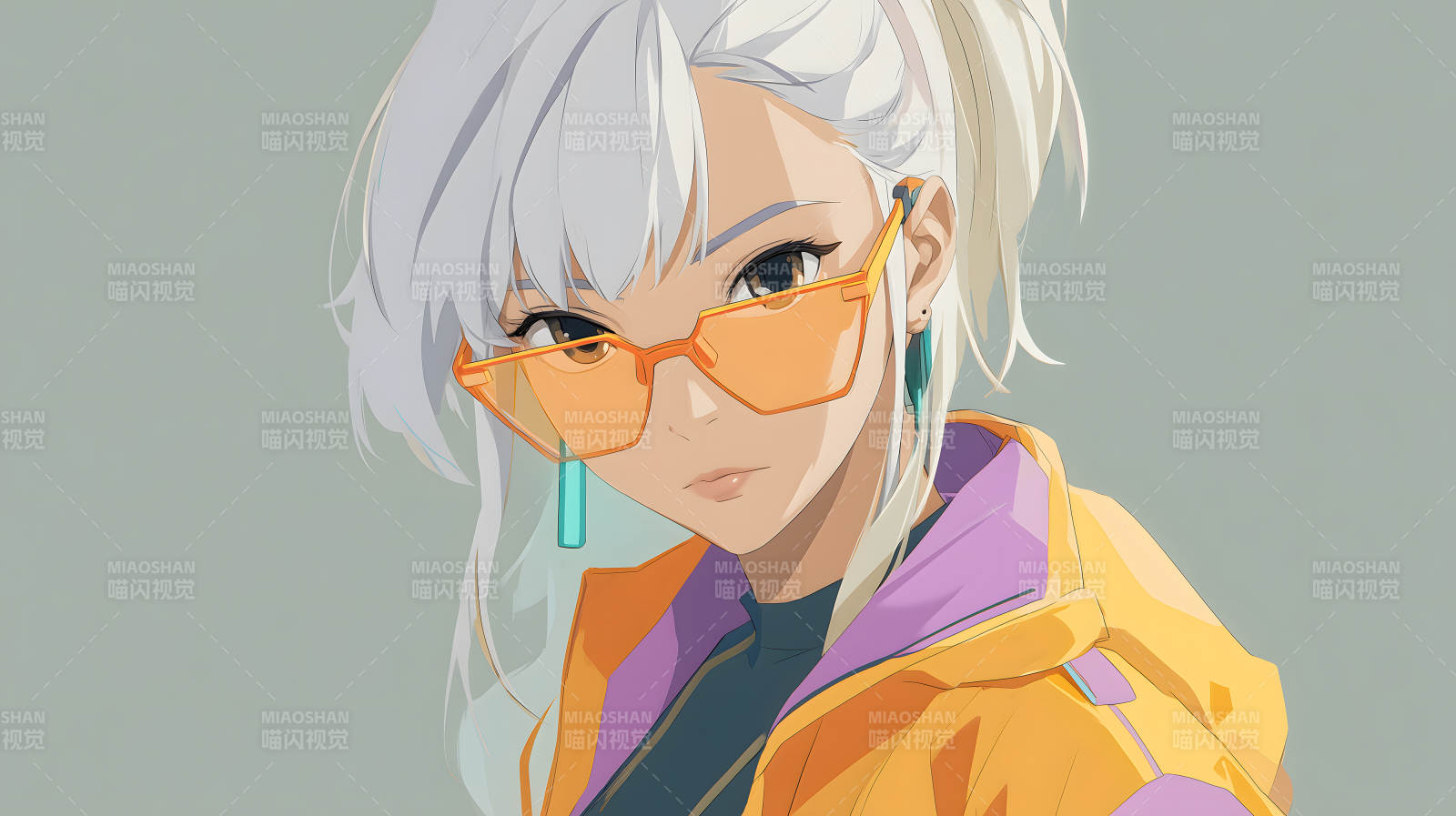 时尚潮流白发少女图片