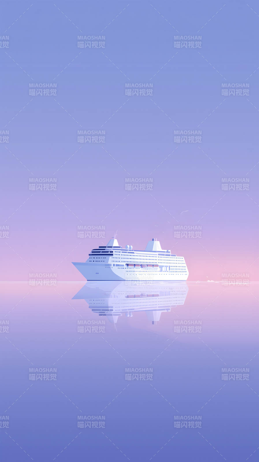 平静海面上的邮轮图片