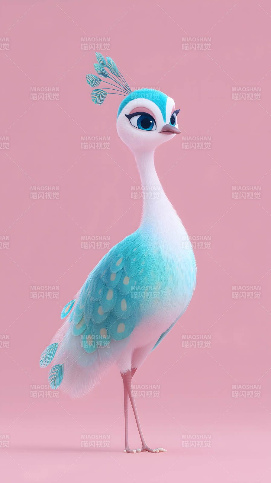 粉嫩优雅的孔雀公主图片