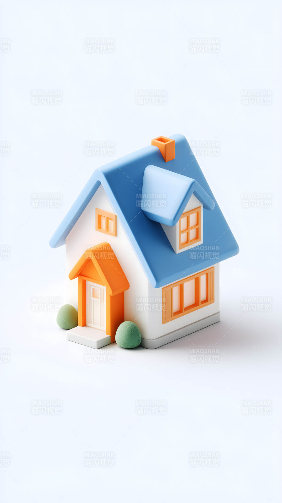 卡通小屋3D渲染图图片