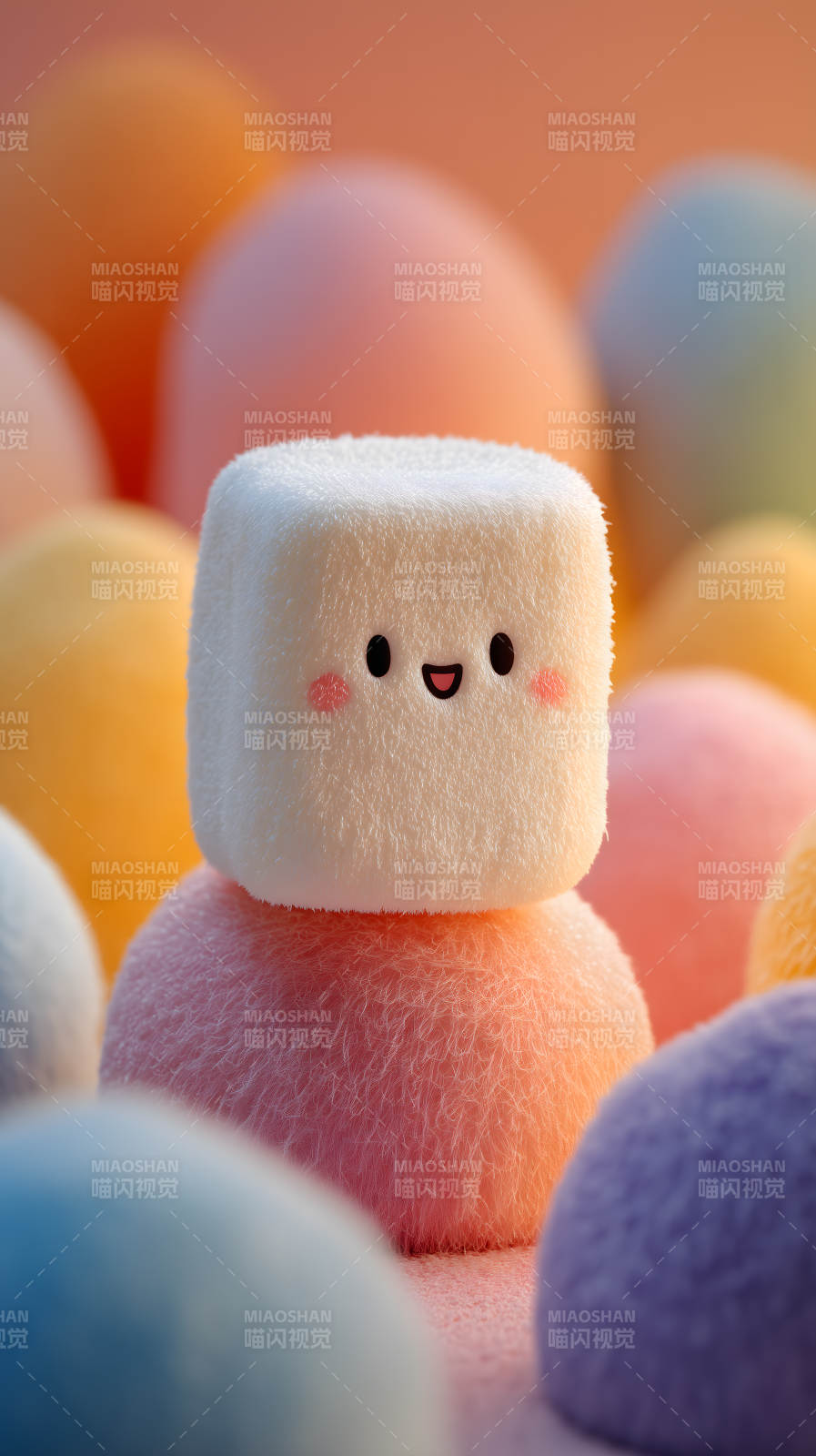 毛茸茸的棉花糖堆图片