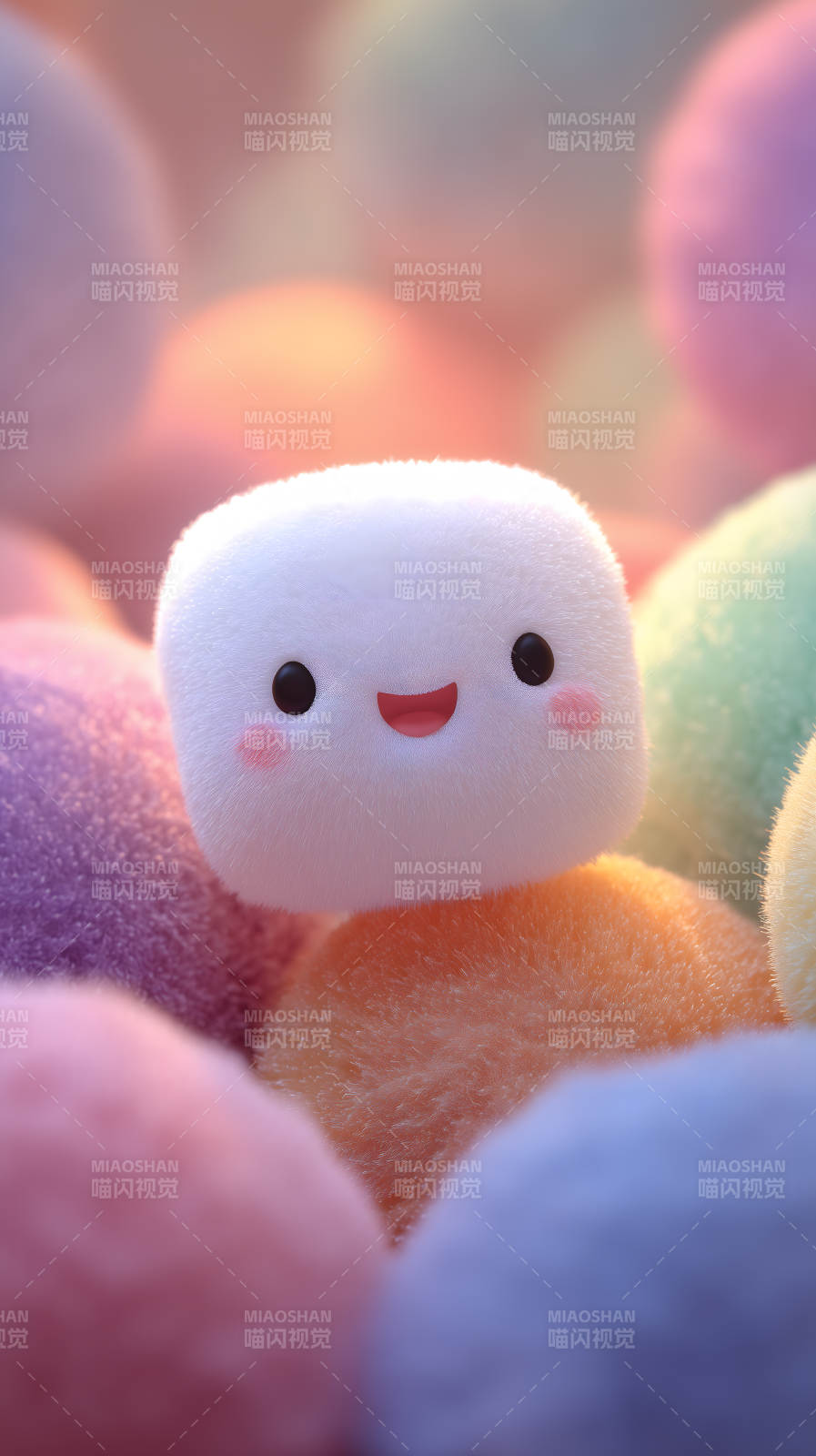 毛茸茸的可爱小方块图片