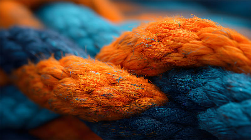 色彩斑斓的绳索编织图片