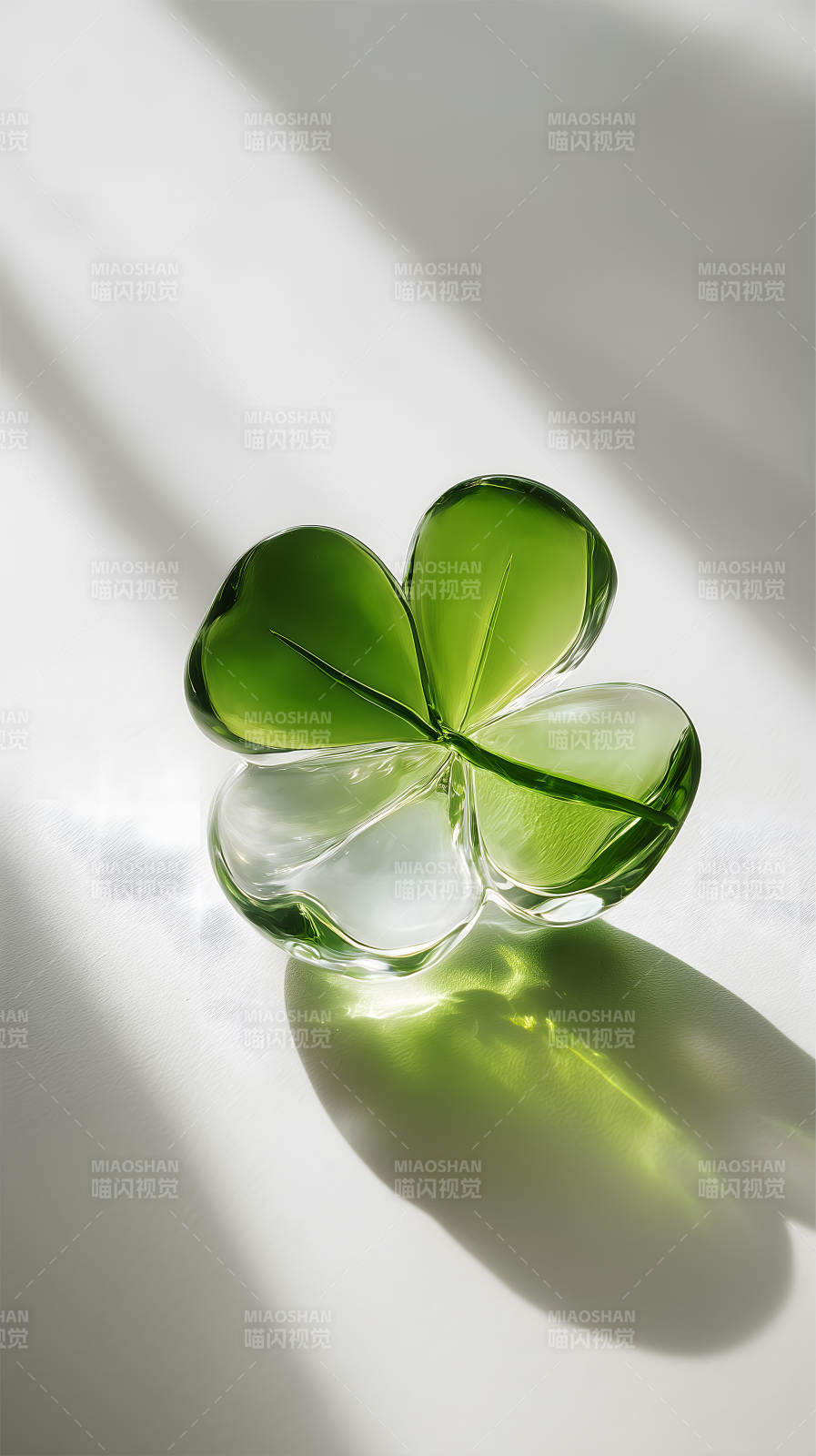 玻璃四叶草的艺术摆设图片