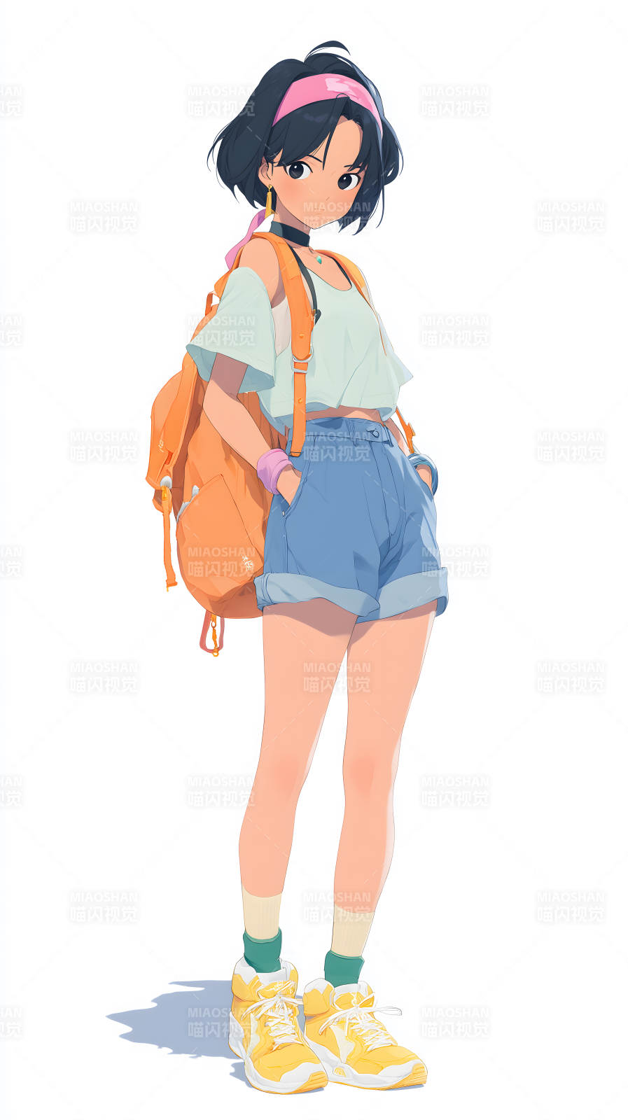 阳光女孩的夏日旅行图片