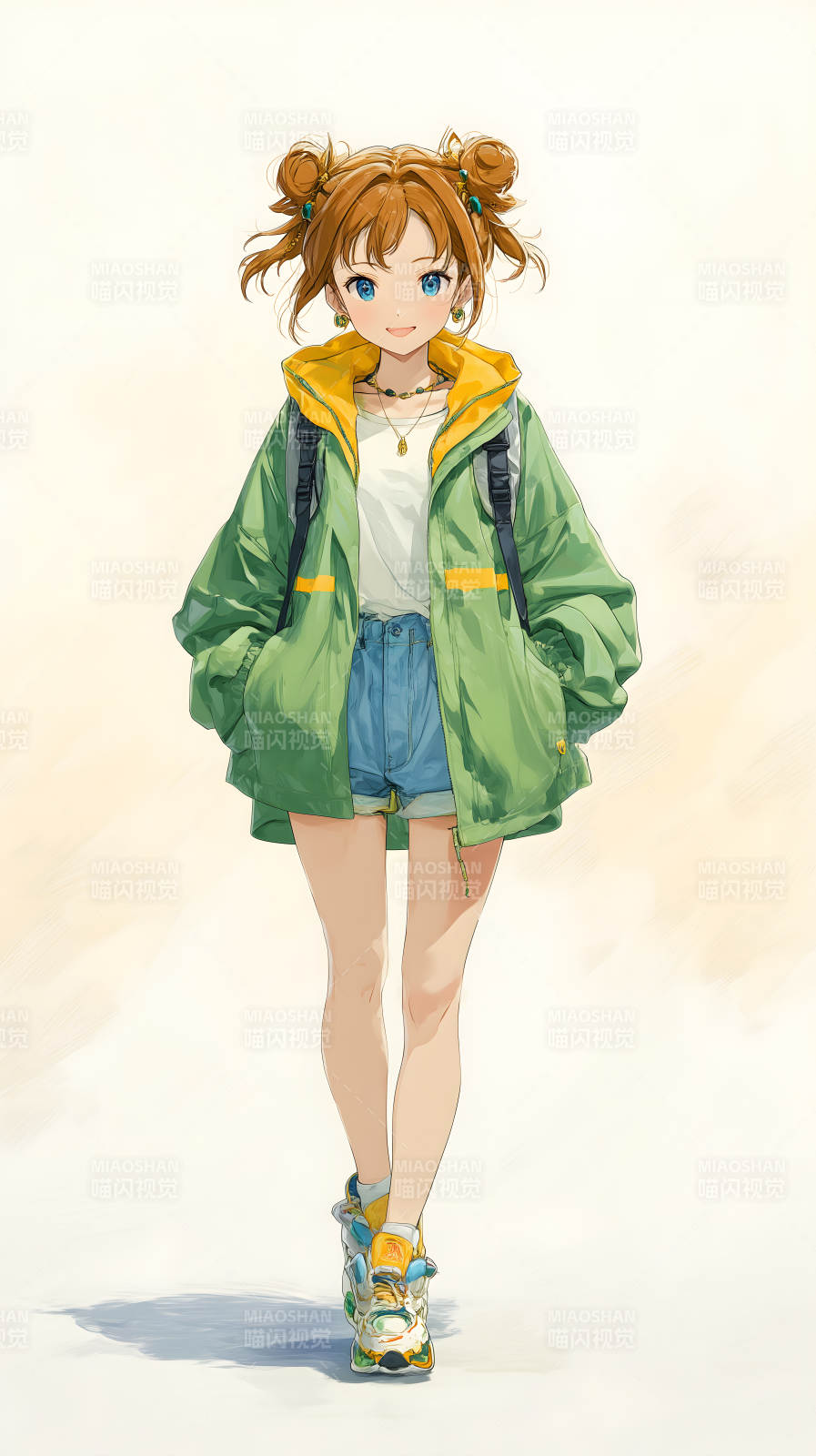 元气少女春日漫步图片