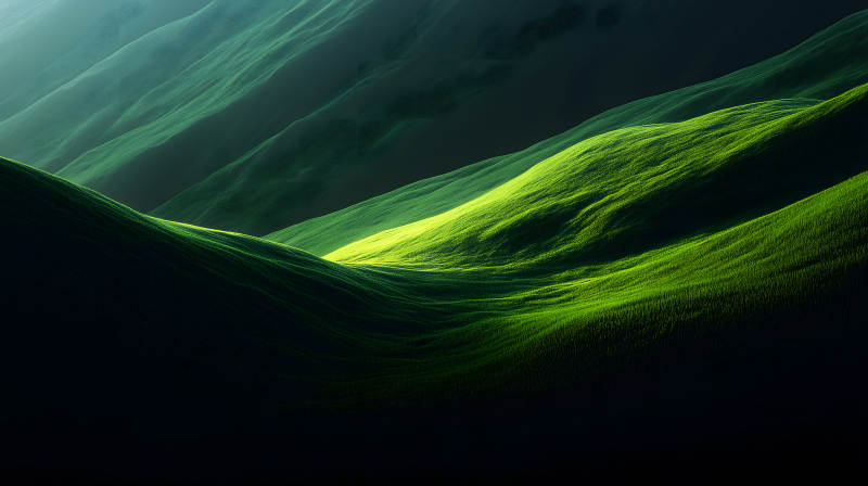 起伏连绵的绿色山峦图片