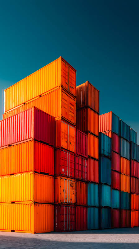 色彩鲜艳的集装箱堆叠图片