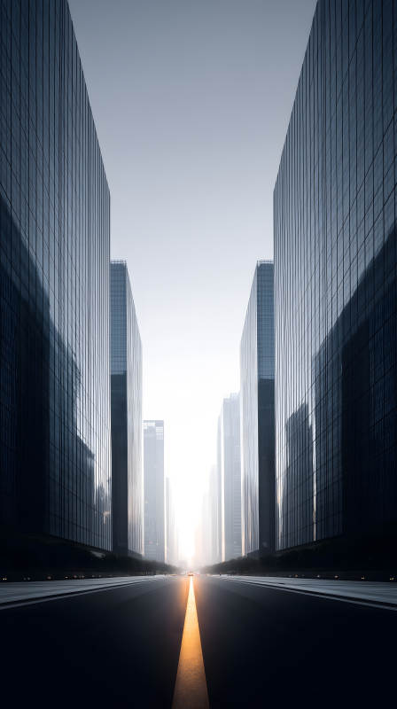 现代都市清晨的街道图片